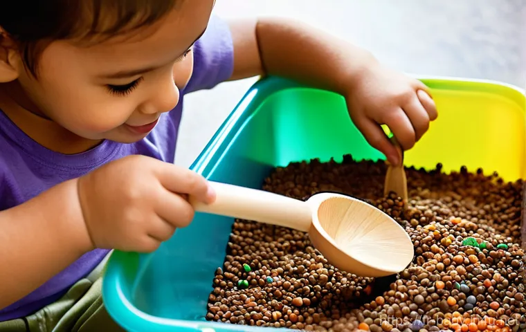 아기와 소근육 발달 놀이 - **Prompt:** A bright and airy kitchen setting, with a toddler around 18-24 months old, wearing a cle... 아기와 소근육 발달 놀이 - **Prompt:** A bright and airy kitchen setting, with a toddler around 18-24 months old, wearing a cle...