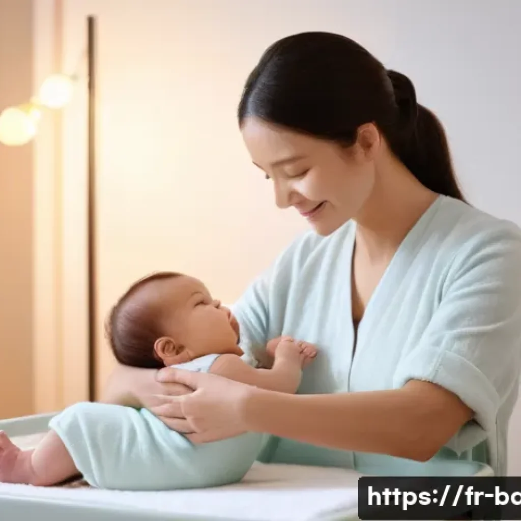 아기와 새벽 수유 팁 - **Prompt:** A serene and tender scene of a parent giving their baby a gentle massage after a warm ba...