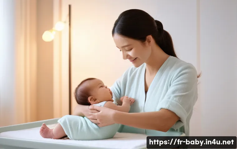 아기와 새벽 수유 팁 - **Prompt:** A serene and tender scene of a parent giving their baby a gentle massage after a warm ba...